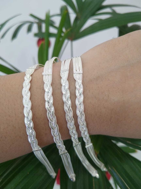 Pulseira  Meia Trança Prata 950
