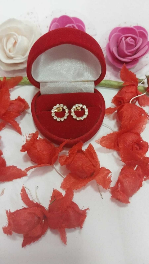 BRINCO FOLHEADO CIRCULO ZIRCONIA