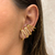 Brinco Ear Cuff Cravejado com Micro Zircônias Banhado a Ouro 18k
