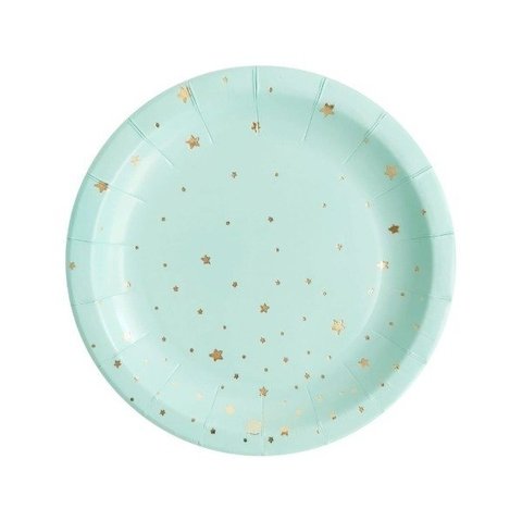 Plato Aqua estrellita doradas x 10 unidades