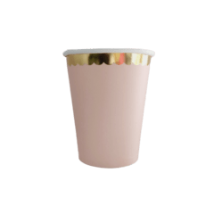 Vasos Pastel con borde dorado en internet