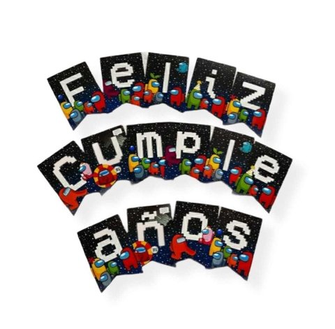 Banderín Feliz Cumpleaños Among Us