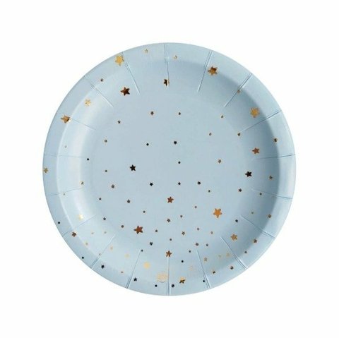 Plato CELESTE Estrellas Dorado x 10 un - comprar online