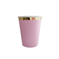 Imagen de Vasos Pastel con borde dorado