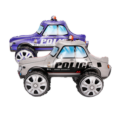 Globo Metalizado 4D Auto Policía