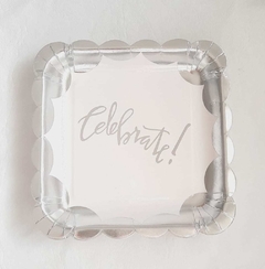 Plato "Celebrate" Borde metalizado x 10 un en internet