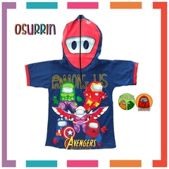 Remera de algodón con máscara AMONG US y estampa de Personajes. T4 al 14. ) - comprar online