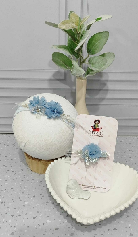 COLEÇÃO CAMÉLIA (FAIXINHA + BICO DE PATO) Cor azul