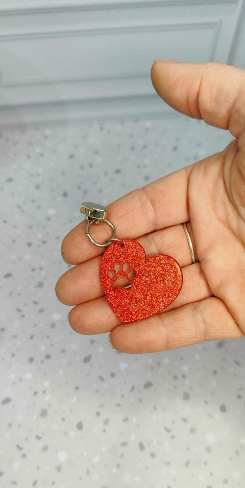 Cursor/ Puxador de zíper niquelado N/5 CORAÇÃO PET