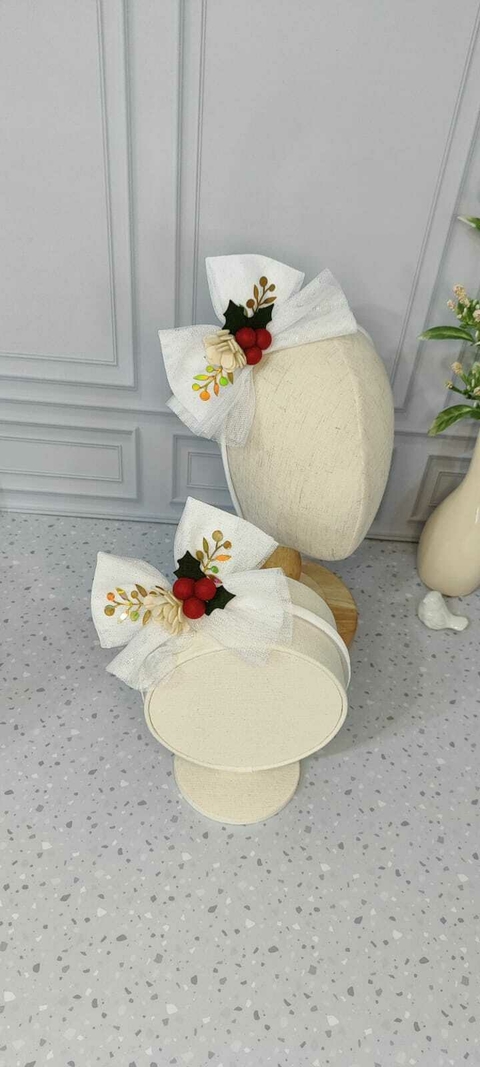 Tiara/headband de Natal BRANCA