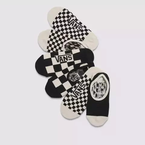 MEIA VANS CHECKER CANNODLE BLACK - 3 PARES