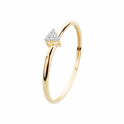 Anel Formato triangulo Diamante 5 Pontos ouro 18k - comprar online