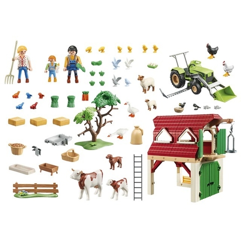 GRANJA CON TRACTOR Y CRÍA DE ANIMALES - PLAYMOBIL - Juguetería Pekita's