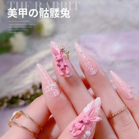 kawaii deco nails conejito x 2u (varios colores)