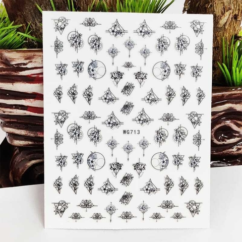sticker flores geometricas x 1u - comprar online