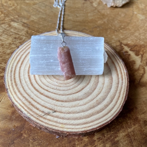 pingente turmalina rosa