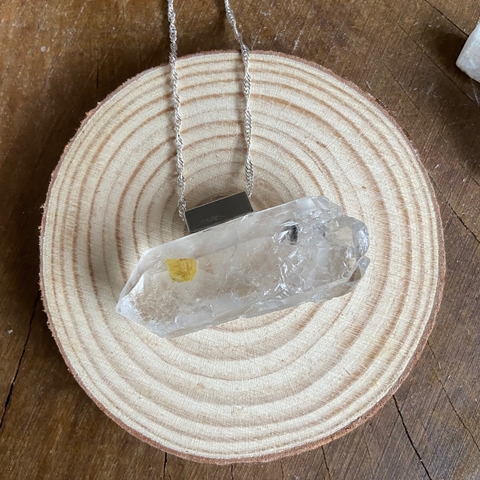 pingente ponta de quartzo transparente