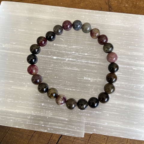Pulseira turmalina colorida