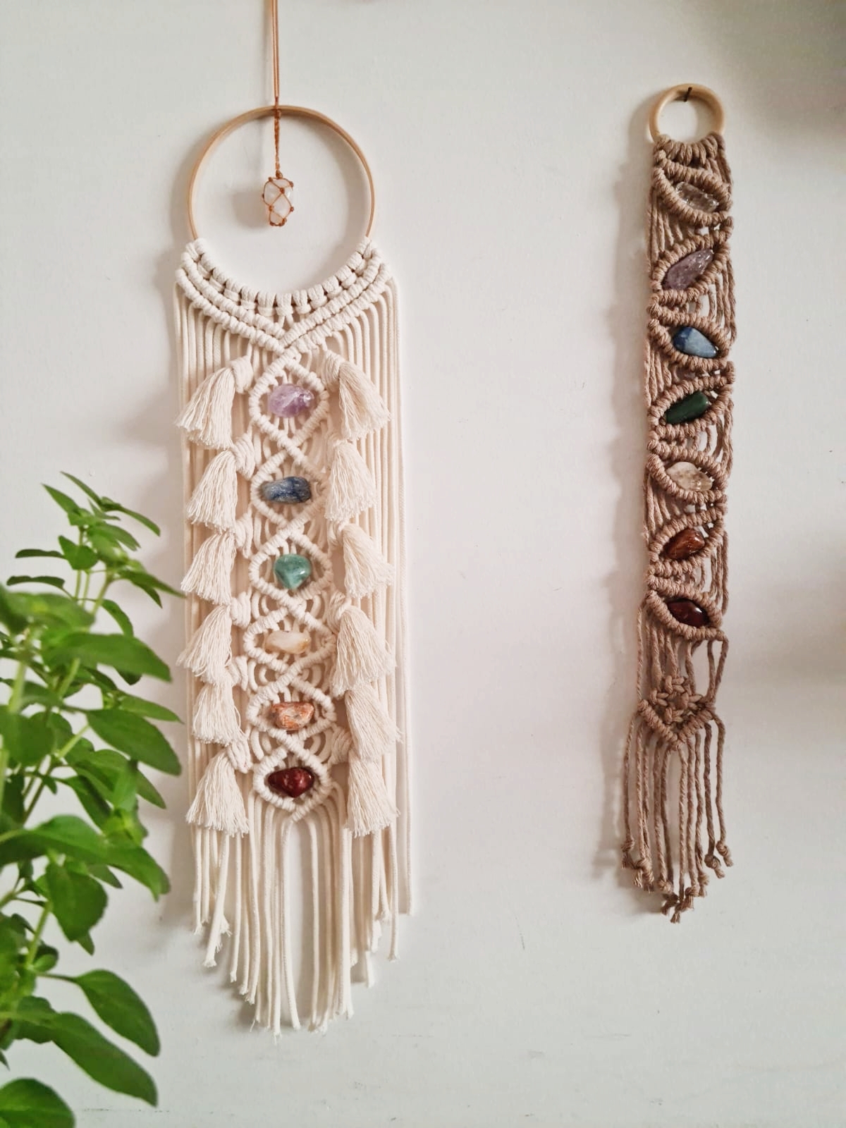Macramé com cristais