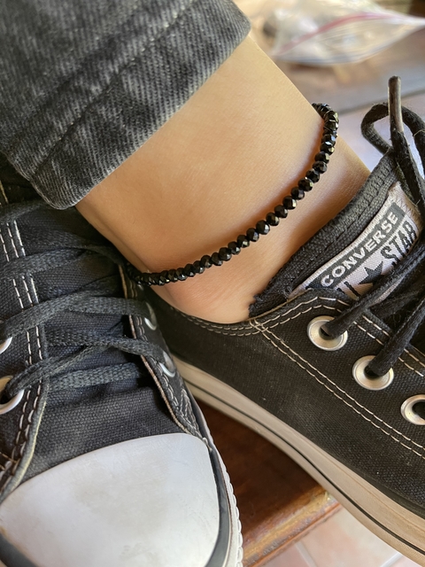 Tobillera cristal y cierre acero