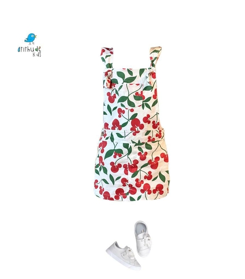 Jardineira Saia cereja Mickey - Sarja