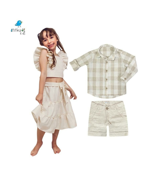 Conjunto irmãos | Pedro e Luísa - Camisa e Conjunto (quatro peças)