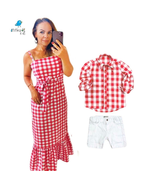 Kit Vestido longo e camisa -| Tal mãe, tal filho