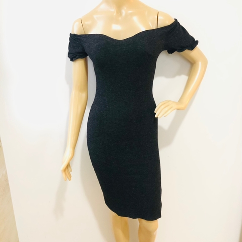 Vestido Midi Cinza com Bojo P