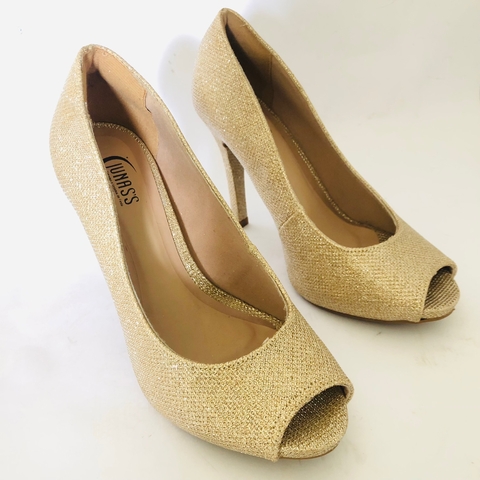 Peep Toe Salto Fino Festa Formatura Dourado 36