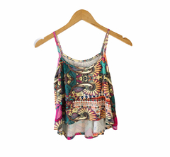 Blusa Cropped Alcinha Estampado P Novo - Brechó Bete Balanço