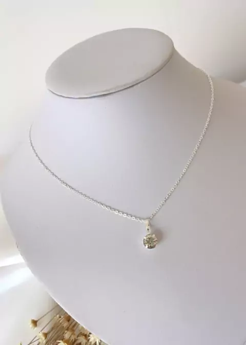 Colar Gargantilha Ponto de Luz Banho de Prata 925