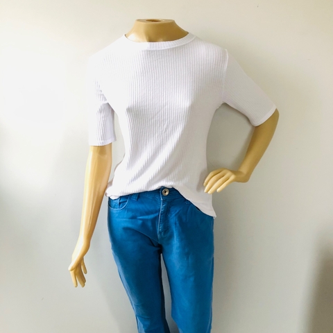 Blusa Branca Básica Manga Curta Ak by Riachuelo