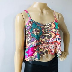Blusa Cropped Alcinha Estampado P Novo - comprar online