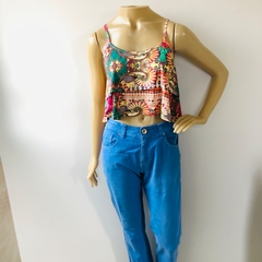 Blusa Cropped Alcinha Estampado P Novo - comprar online