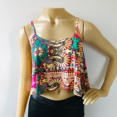 Blusa Cropped Alcinha Estampado P Novo