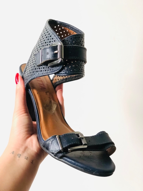 Sandália Feminina Salto Quadrado Azul Marinho Zatta 36