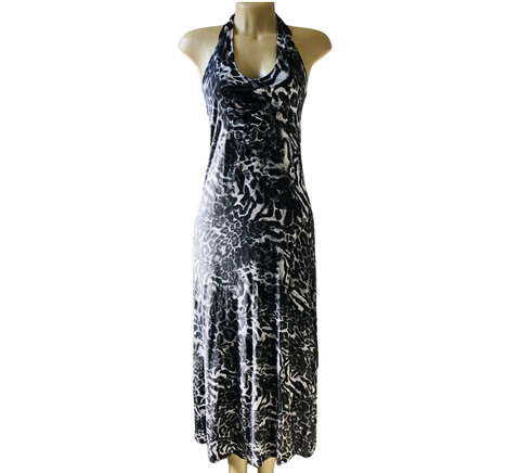 Vestido Longo em Viscose Animal Print M