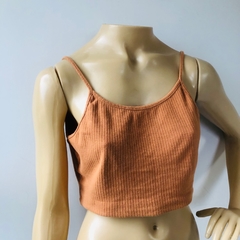 Blusa Cropped Alcinha Caramelo Riachuelo G - Brechó Bete Balanço