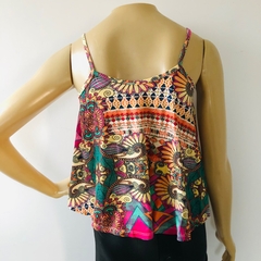 Blusa Cropped Alcinha Estampado P Novo - comprar online