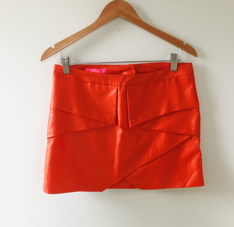 Saia Recortes Laranja Nefashion P Nova