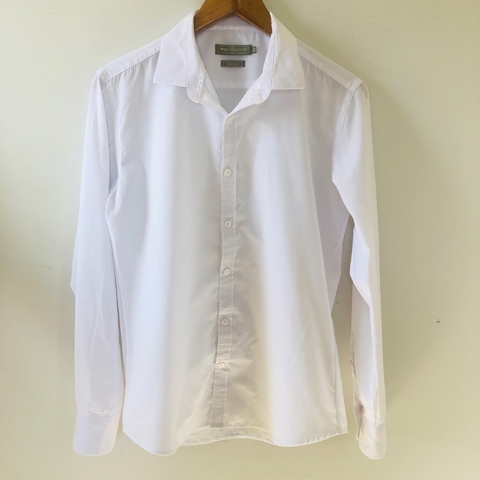 Camisa Social Branca Manga Longa Feminina Slim Fit TNG P