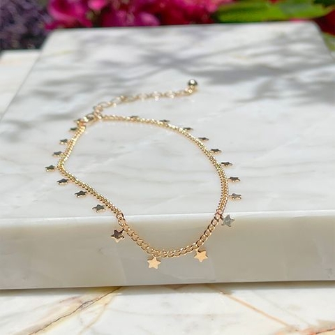 Pulseira Estrela Dourada Banhada a Ouro 18k