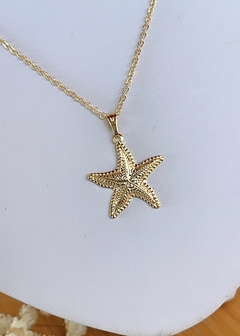 Colar Gargantilha com Pingente Estrela Dourado Banhado a Ouro 18k - comprar online