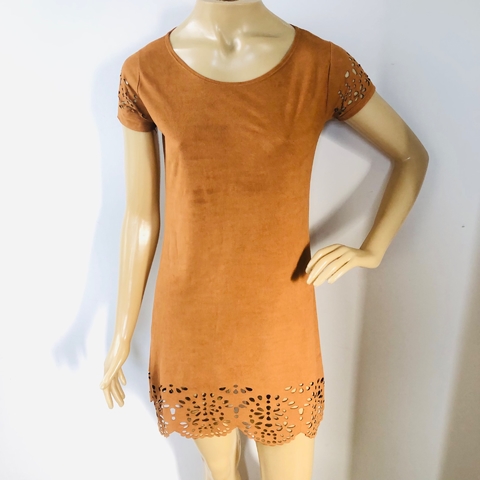 Vestido Curto Feminino em Suede P