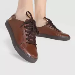 Tênis Couro Cavalera Feminino Cano Baixo - Marrom 37