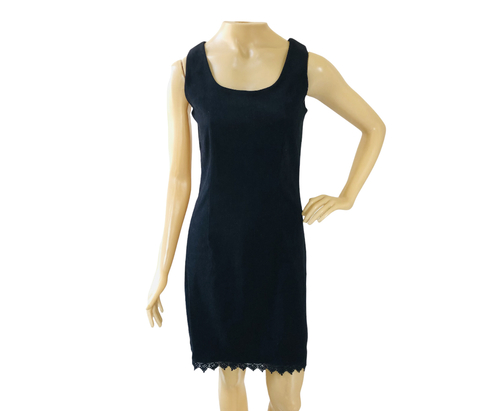 Vestido Midi Preto em Suede M