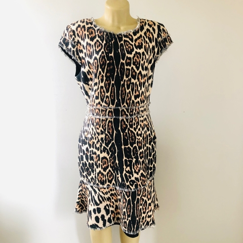 Vestido Plus Size Onça Sedanbi 46 Novo