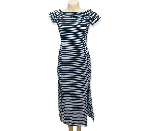 Vestido Longo Listras M Novo