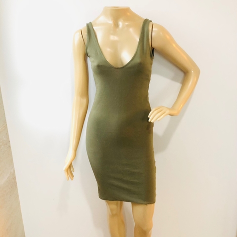 Vestido Midi Verde Militar Forever 21 P