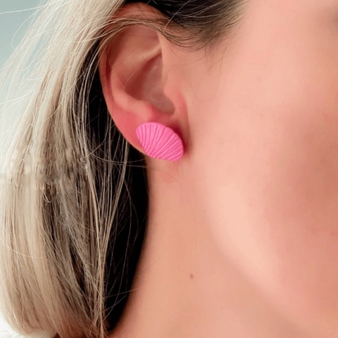 Par de Brinco Concha do Mar Rosa Delicado